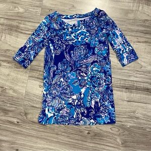 Lilly Pulitzer Blue and White Floral Kid’s Dress